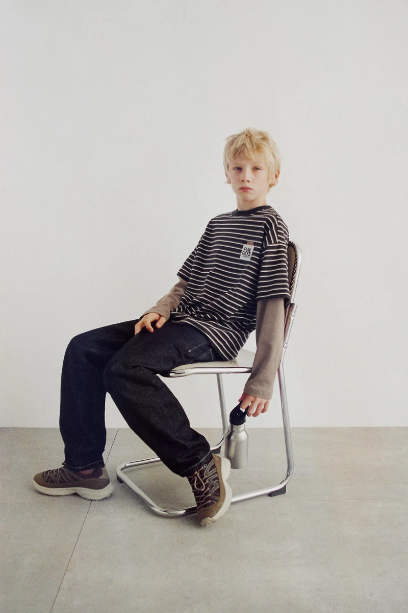 DOUBLE SLEEVE STRIPED T-SHIRT