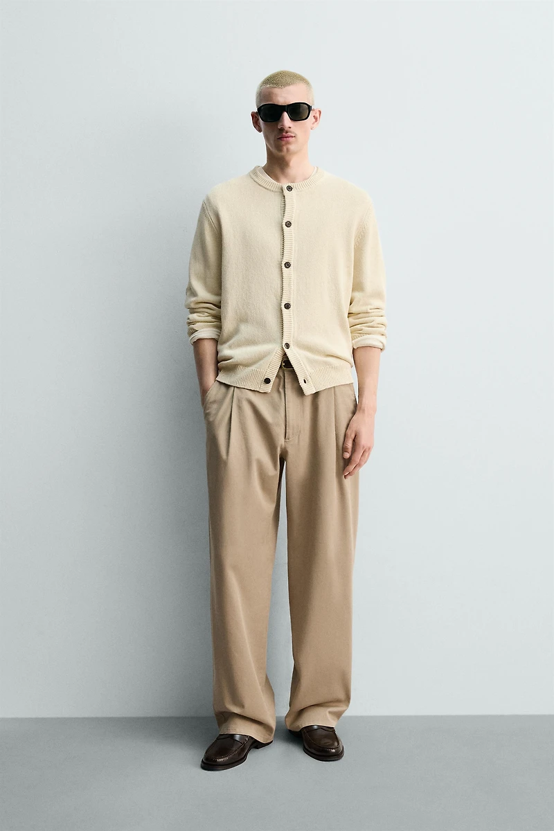 REGULAR FIT COTTON-LINEN CARDIGAN