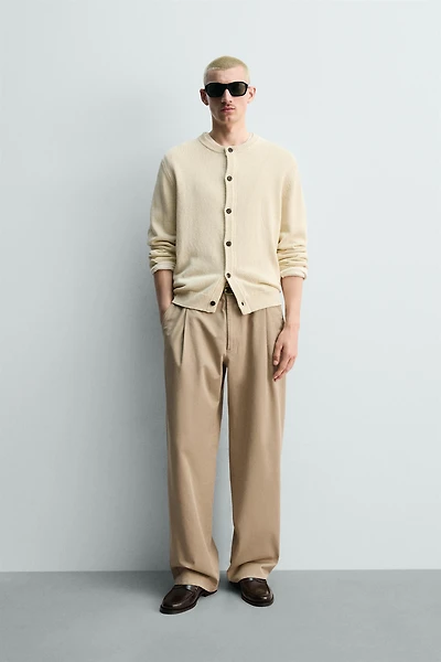 REGULAR FIT COTTON-LINEN CARDIGAN