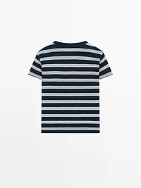 100% cotton striped short sleeve T-shirt