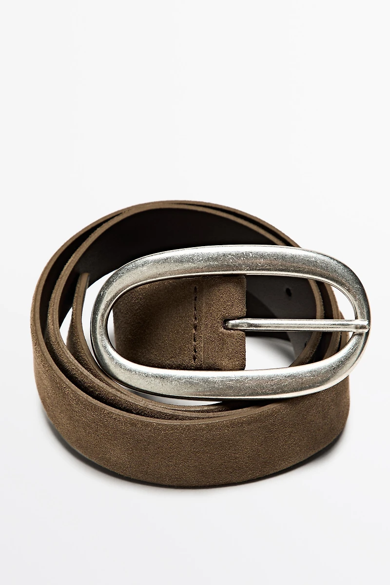 Split suede leather belt