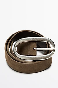 Split suede leather belt