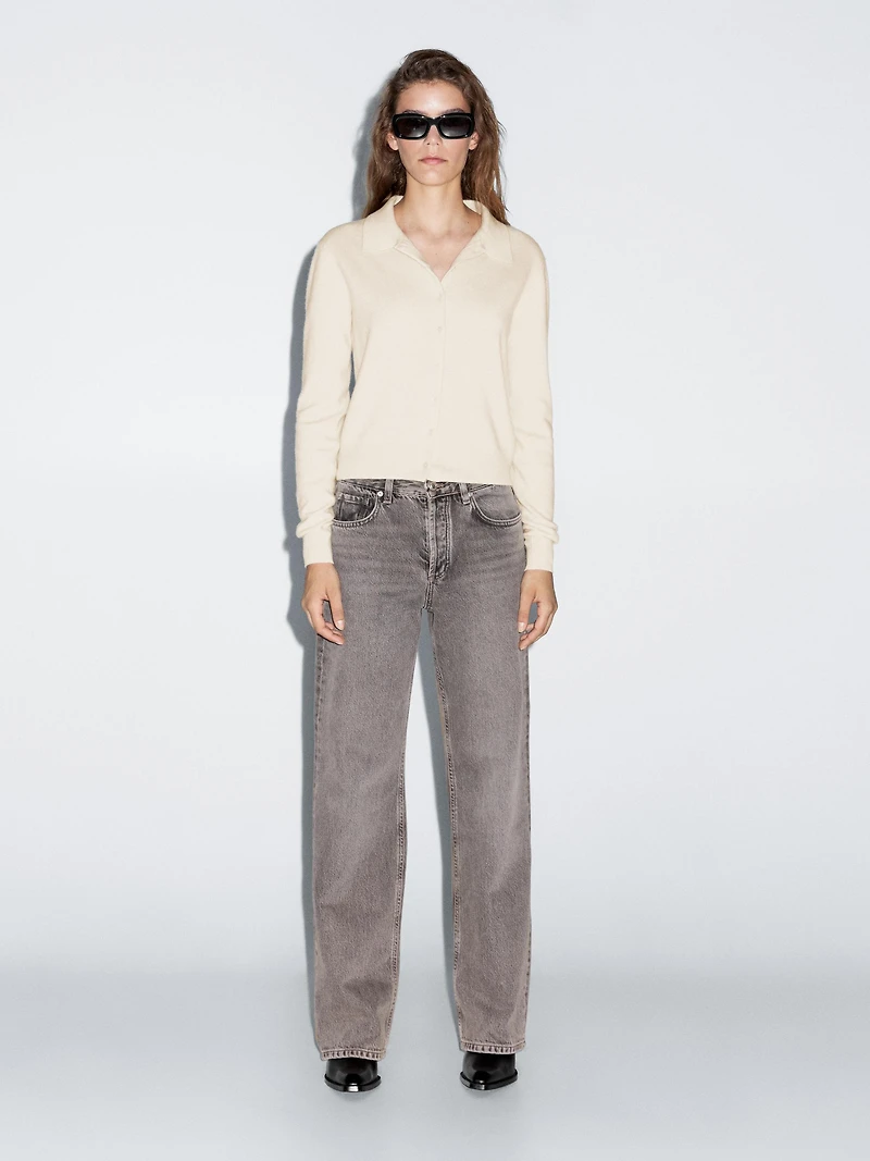 100% wool knit cardigan