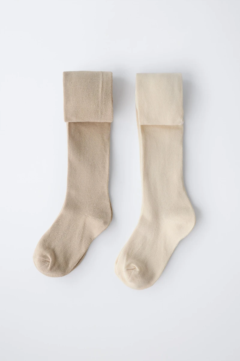 TWO-PACK OF PLAIN TIGHTS