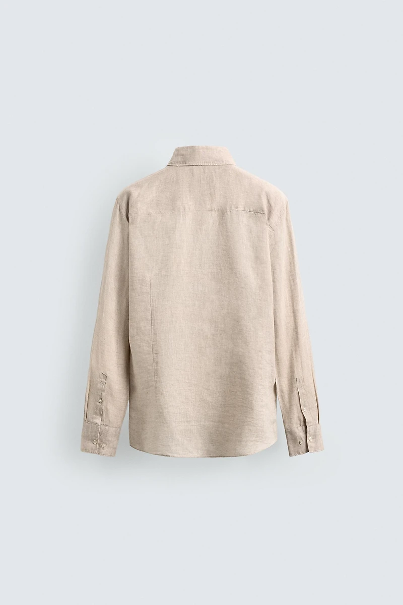 REGULAR FIT 100% LINEN SHIRT