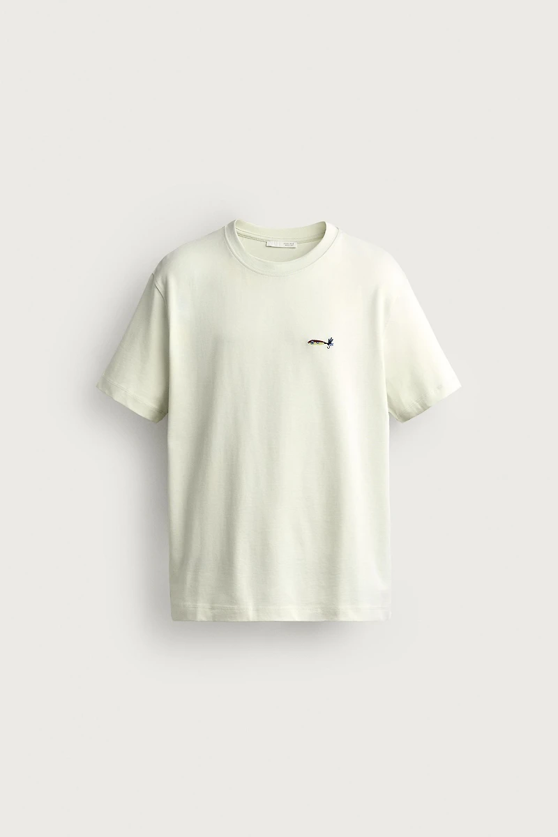 RELAXED FIT HOOK EMBROIDERY T-SHIRT