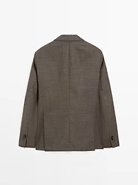 100% wool textured blazer