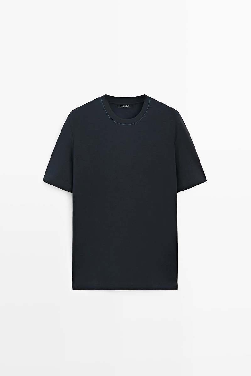 T-shirt manches courtes col contrastant