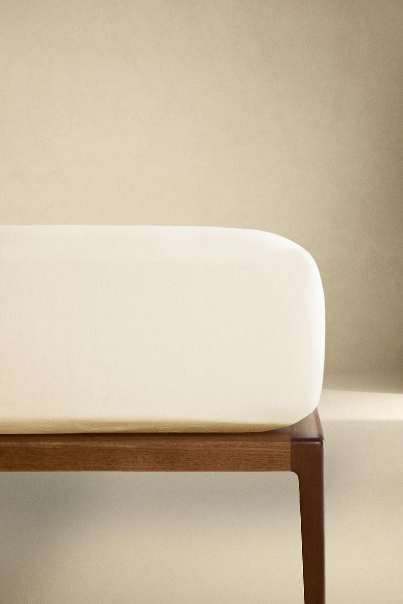 WASHED COTTON AND LINEN FITTED SHEET | 11.8" THICK, FOR CHRISTMAS