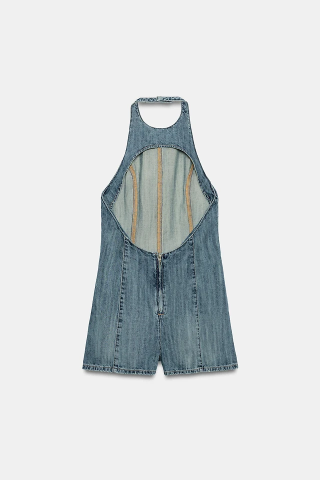 trf halter neck denim dress Zara TRF HALTER DENIM DRESS at Bayshore Shopping Centre in Ottawa, ON