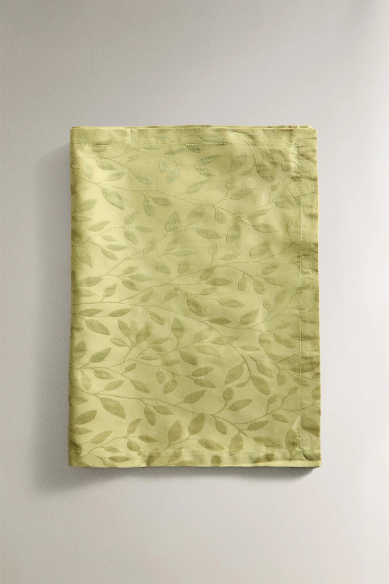 JACQUARD PLANT MOTIF TABLE RUNNER