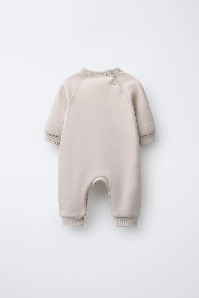 COMBINAISON EN MOLLETON BRODÉ OURS