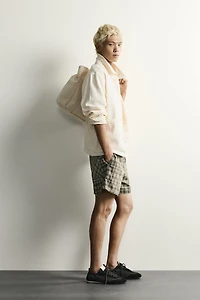 WASHED CHECKERED SHORTS