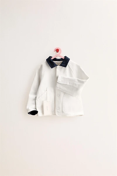 ZARA TIMELESS - BLOUSON EN TOILE COL CONTRASTE