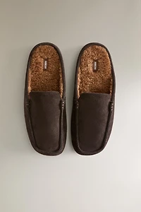 MOCASSIN OUVERT À L'ARRIÈRE EN CUIR CHAUD