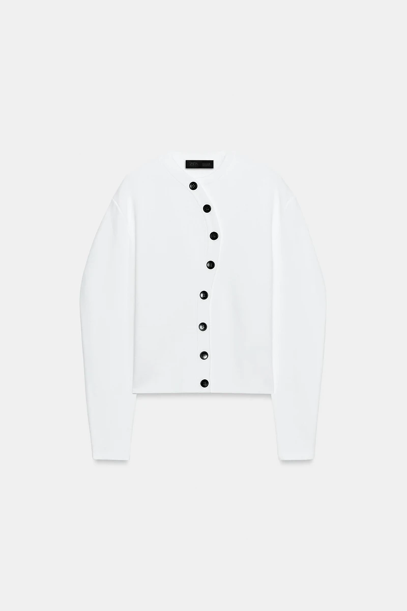 ASYMMETRIC CLOSURE CARDIGAN