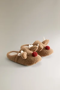 CHILDREN'S REINDEER MULE SLIPPERS