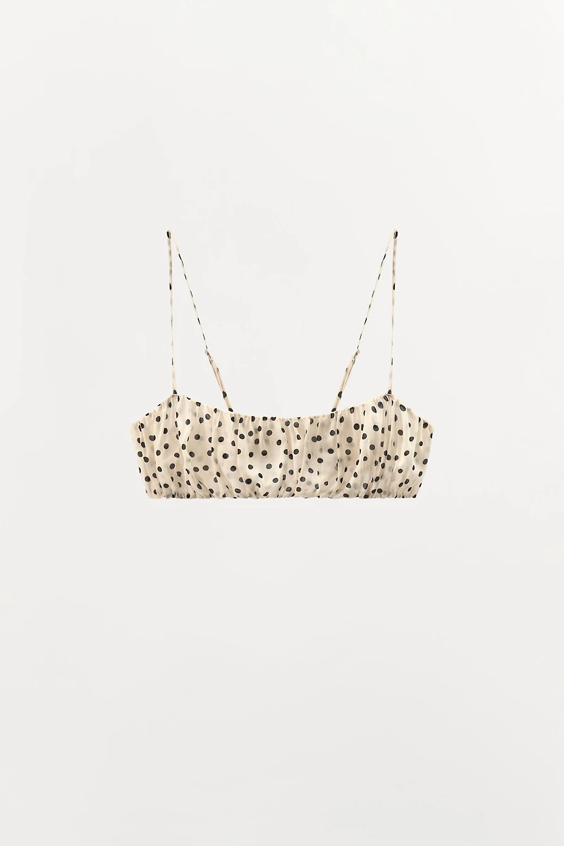POLKA DOT PRINT CROP TOP