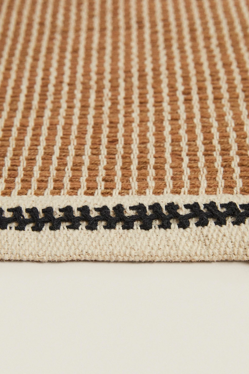 NON-SLIP STRIPED JUTE RUG