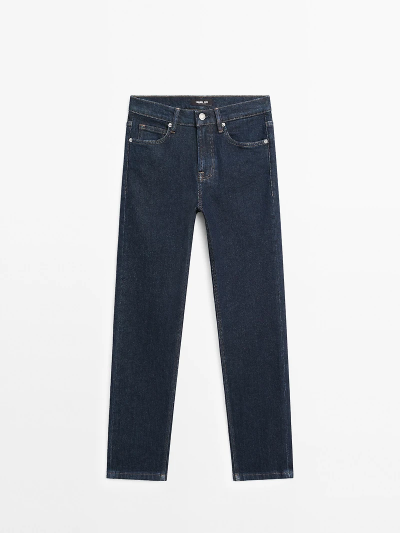 Mid-rise cropped slim fit jeans