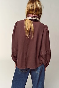 EMBROIDERED BIB BLOUSE