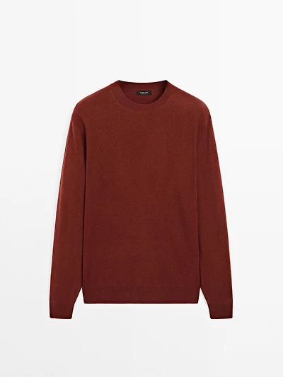 Wool blend crew neck sweater