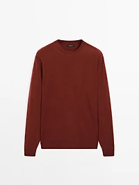 Pull col rond en laine mélangée