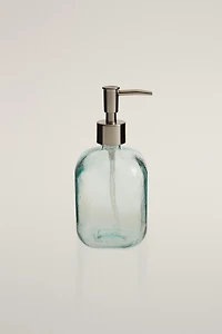 DISTRIBUTEUR SAVON VERRE BULLES BLEU