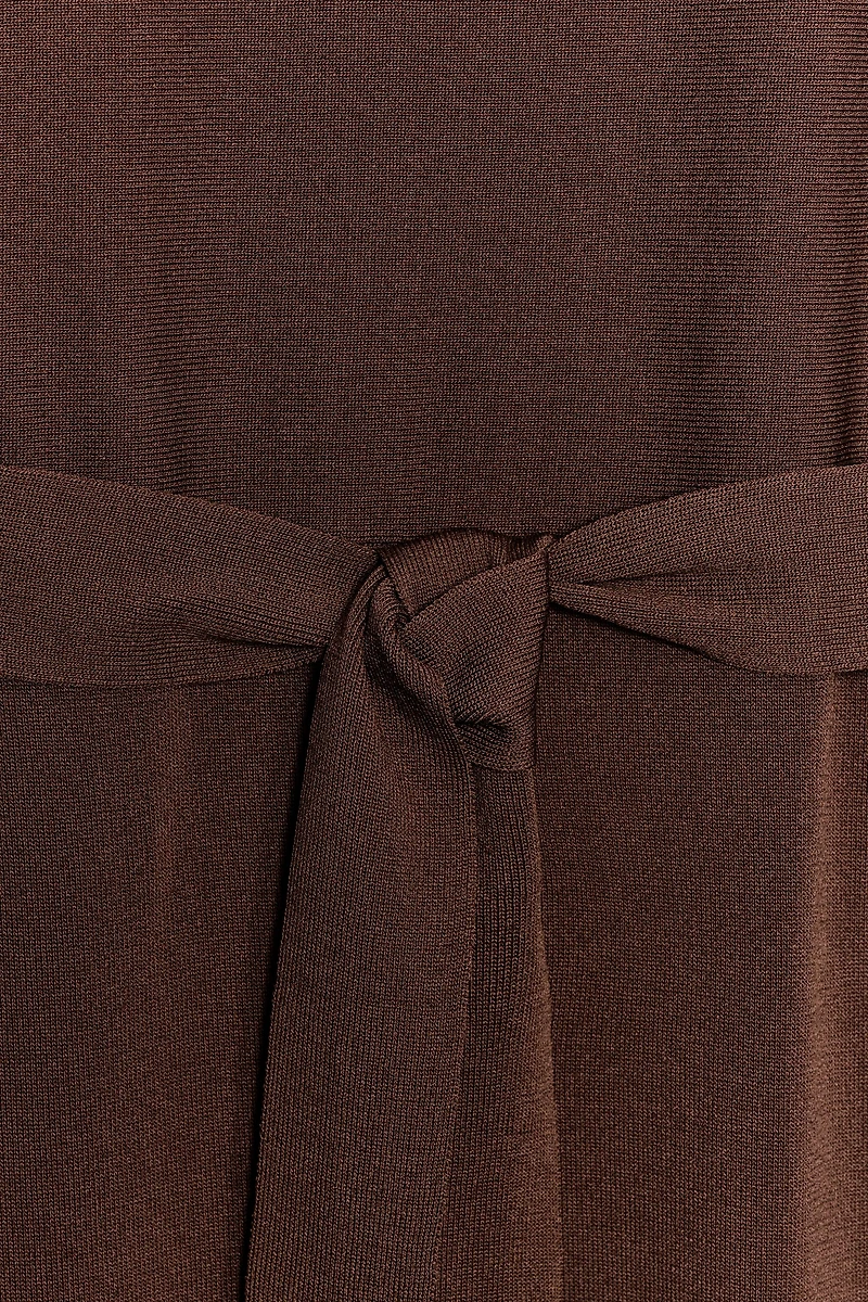 BELTED KNIT MIDI DRESS