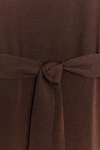 BELTED KNIT MIDI DRESS
