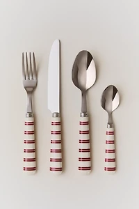 ENSEMBLE COUVERTS MANCHE RAYÉ (LOT DE 4)