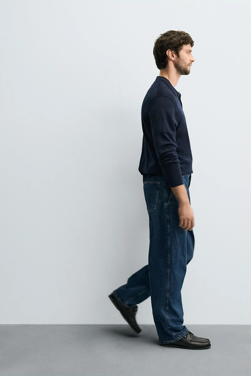 DENIM CHINO STRAIGHT FIT PANTS