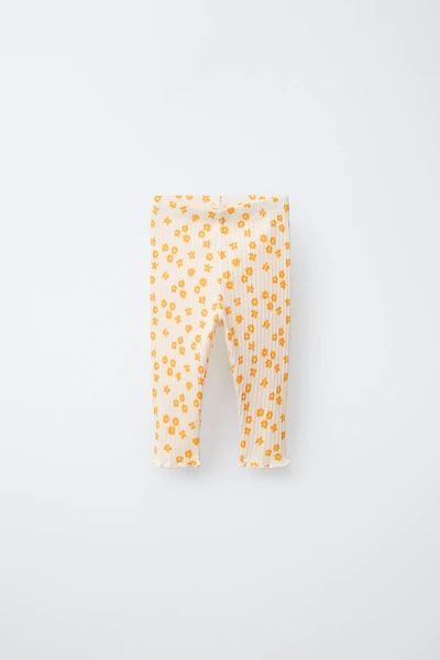 LEGGING CÔTELÉ À FLEURS