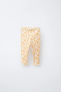 FLORAL RIBBED LEGGINGS