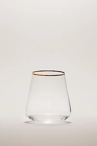 BOHEMIA CRYSTAL TUMBLER WITH A GOLDEN RIM