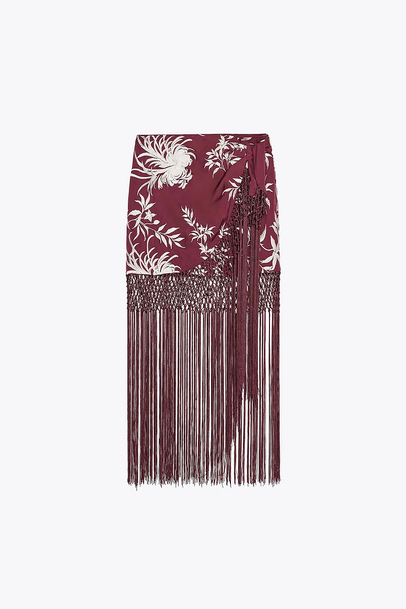 JUPE PARÉO BRODERIES FRANGES