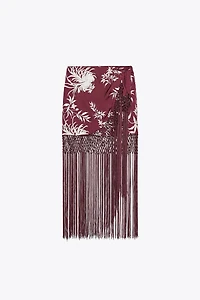 JUPE PARÉO BRODERIES FRANGES