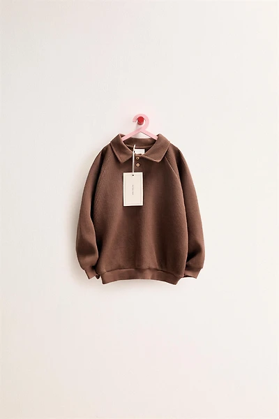 ZARA TIMELESS - SWEAT POLO WAFFLE