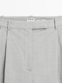 100% wool wide-leg trousers with darts - STUDIO