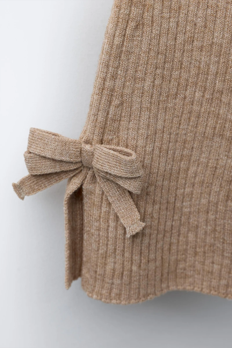 FLARE KNIT LEGGINGS WITH BOWS