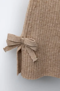 FLARE KNIT LEGGINGS WITH BOWS