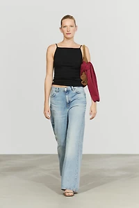 High-waist palazzo jeans
