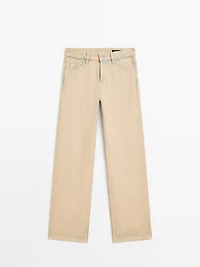 Jean large mid-rise coton