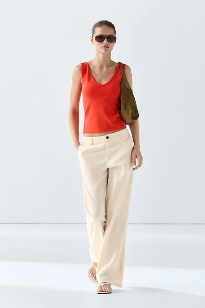 Cotton blend strappy top