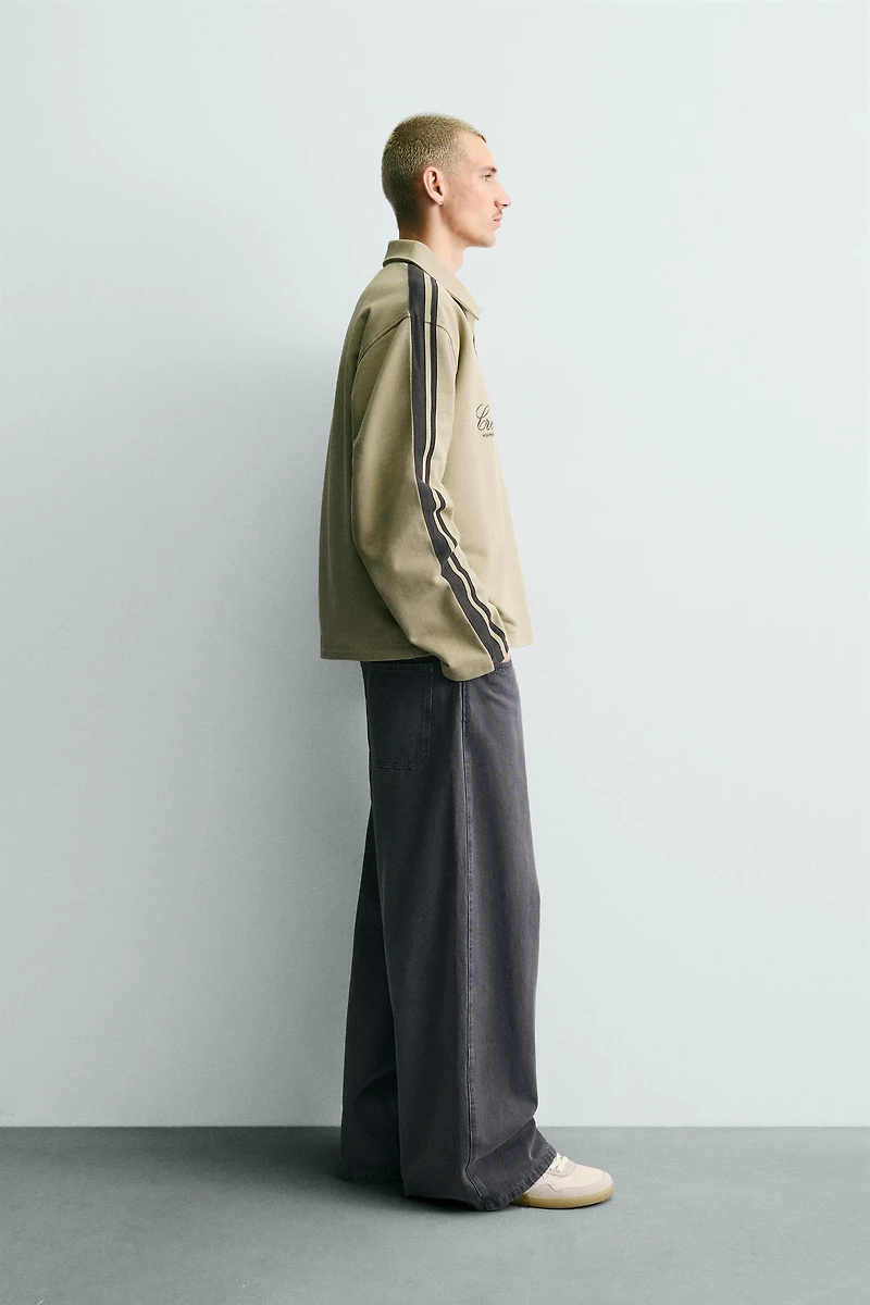 SWEAT COUPE BOXY BANDES BRODÉES