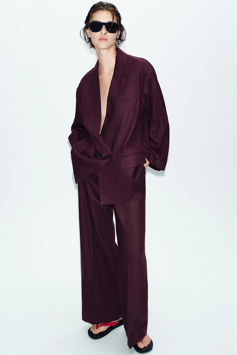 STRAIGHT LEG LINEN PANTS