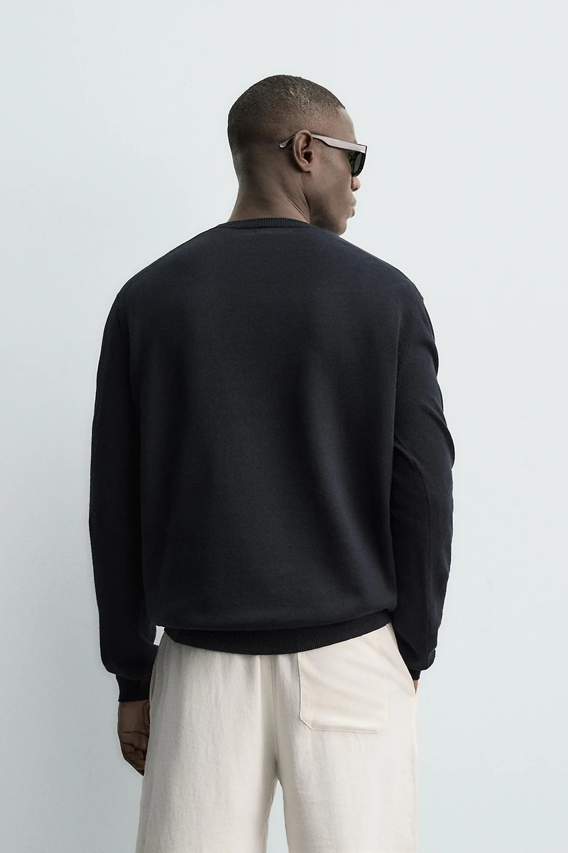 REGULAR FIT COTTON - LINEN JUMPER