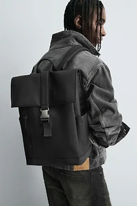 RUBBERIZED FLAP BACKPACK