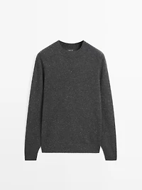 Pull col rond 100 % laine