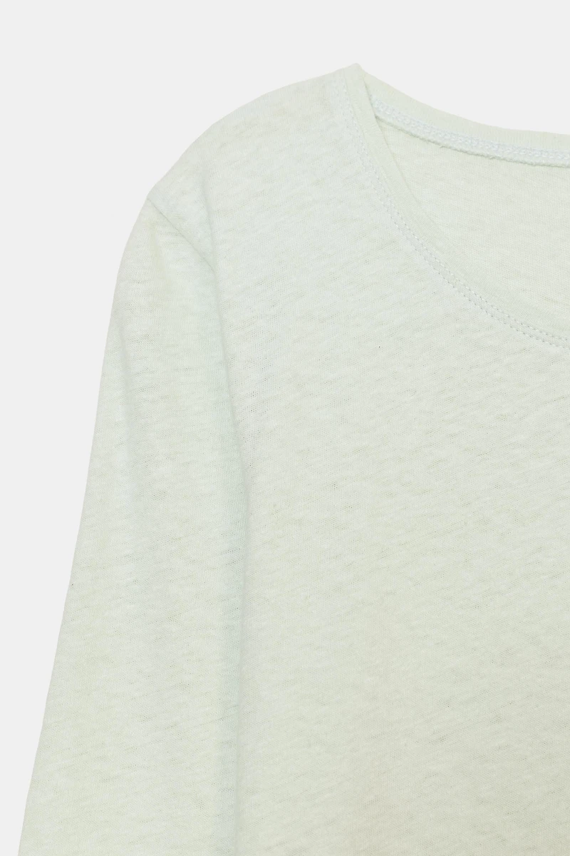 WASHED EFFECT LINEN T-SHIRT